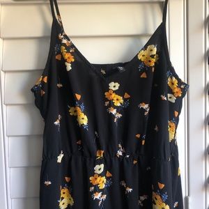 h&m black floral maxi dress